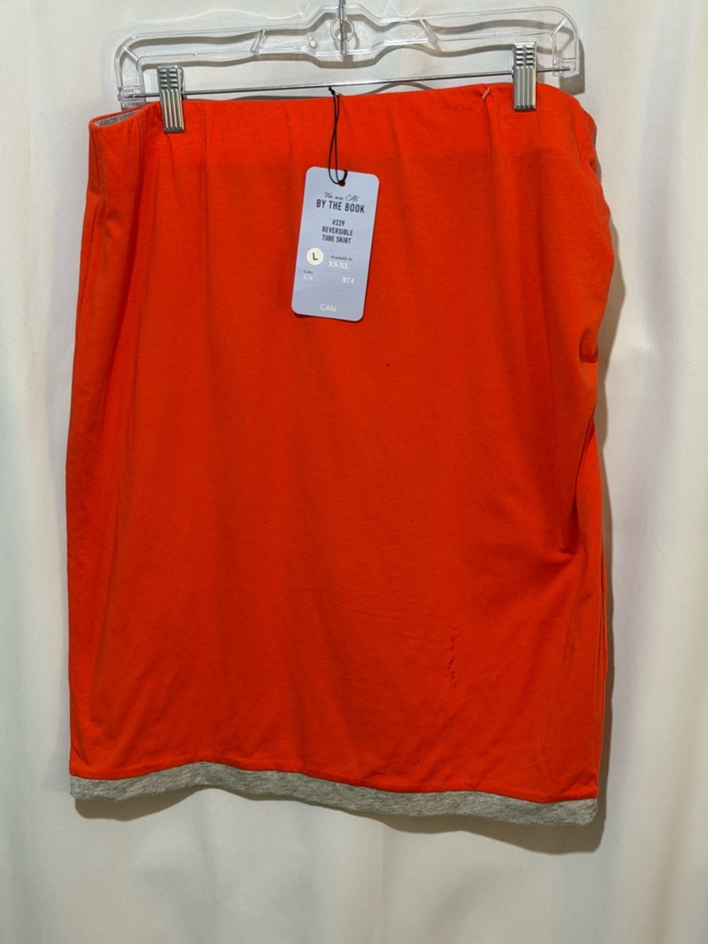 CAbi - Red Reversible Tube Skirt - Large - NWT